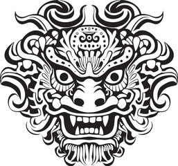 Fantasy Dragon Logo Frontal Emblem Detailed Dragon Head Badge Mythical Design