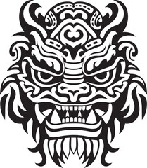 Front View Dragon Symbol Vector Graphic Mythical Creature Badge Detailed Artwork