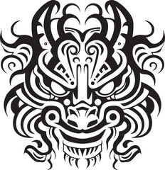 Dragon Head Art Fantasy Design Vector Dragon Head Detailed Emblem