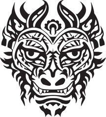 Dragon Head Icon Legendary Design Mythical Creature Symbol Dragon Head Art