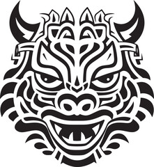 Fantasy Dragon Logo Iconic Emblem Dragon Head Illustration Vector Artwork