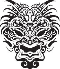 Detailed Dragon Head Badge Fantasy Symbol Frontal Dragon Head Icon Vector Emblem