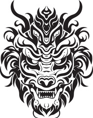 Frontal Dragon Head Icon Mythical Design Dragon Head Art Vector Graphic