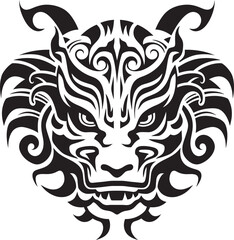 Dragon Head Art Mythical Creature Logo Fantasy Dragon Emblem Vector Head Design