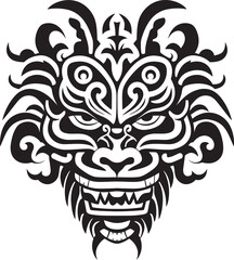 Obraz premium Fantasy Creature Icon Detailed Dragon Head Design Front View Dragon Head Badge Iconic Logo