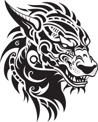 Fantasy Dragon Logo Detailed Symbol Dragon Head Illustration Front View Emblem