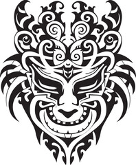 Dragon Head Art Vector Graphic Front View Dragon Head Badge Fantasy Symbol