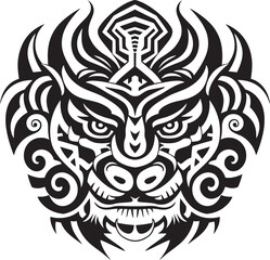 Front View Dragon Head Badge Detailed Artwork Dragon Head Art Fantasy Emblem