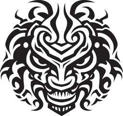 Obraz premium Fantasy Dragon Emblem Detailed Head Symbol Vector Dragon Head Symbol Front View Art