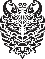 Fototapeta premium Dragon Head Illustration Fantasy Graphic Legendary Beast Icon Front View Design
