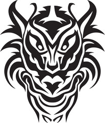 Dragon Head Art Fantasy Symbol Vector Dragon Head Symbol Frontal Dragon Head Icon