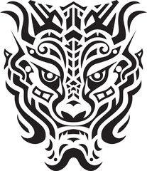 Dragon Head Illustration Iconic Graphic Frontal Dragon Head Icon Detailed Dragon Head Badge