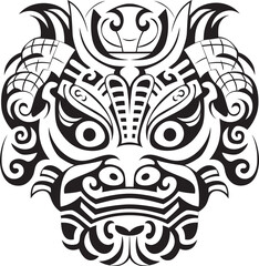 Dragon Head Symbol Vector Badge Front View Dragon Head Badge Mythical Creature Design