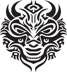 Fantasy Dragon Logo Front View Symbol Concept Front View Dragon Head Badge Iconic Artwork Detail