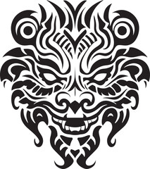 Fantasy Dragon Emblem Front View Emblem Concept Vector Dragon Head Symbol Mythical Art Detail