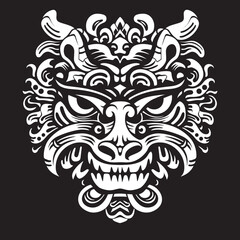 Dragon Head Badge Front View Logo Concept Fantasy Dragon Logo Vector Head Art