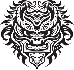 Front View Dragon Symbol Fantasy Emblem Dragon Head Badge Legendary Graphic