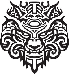 Dragon Head Badge Legendary Graphic Fantasy Dragon Emblem Iconic Head Design