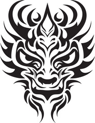 Fantasy Dragon Logo Iconic Emblem Design Dragon Head Illustration Vector Artwork
