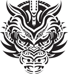 Dragon Head Badge Front View Emblem Concept Mythical Creature Logo Fantasy Dragon Emblem