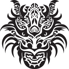 Dragon Head Art Vector Head Design Funky Ape Logo Vector Illustration