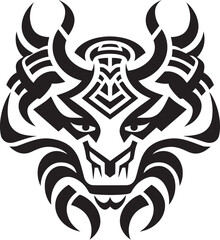 Frontal Dragon Head Badge Mythical Design Dragon Head Art Fantasy Logo