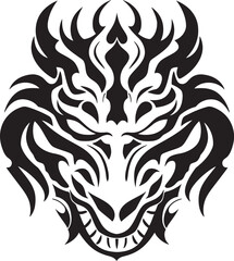 Fantasy Creature Icon Detailed Dragon Head Symbol Dragon Head Badge Iconic Emblem Design