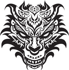 Dragon Head Art Mythical Creature Logo Front View Dragon Emblem Fantasy Symbol