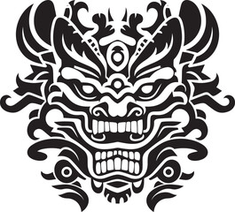 Dragon Head Badge Vector Head Design Detailed Dragon Head Symbol Front View Art