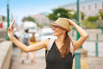 Photo of woman tourist in San Juan