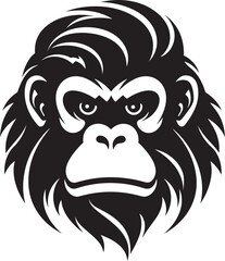 Cartoon Ape Logo Funky Illustration Funky Ape Face Emblem Character Design