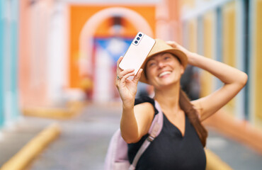 Photo of woman tourist in San Juan