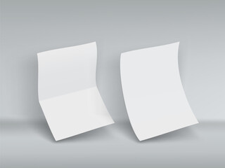 Blank White Two Fold A4 Paper Sheet