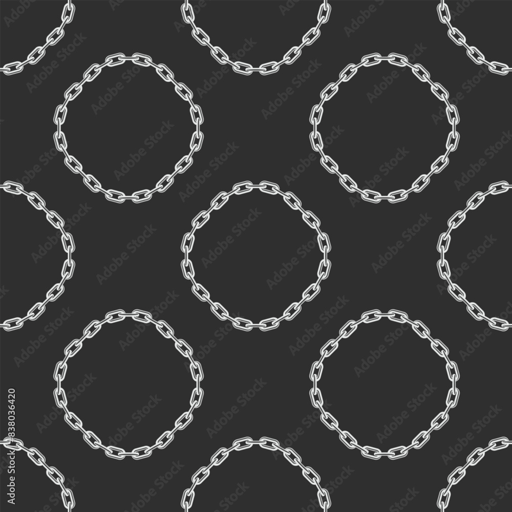 Poster chain seamless background. iron chain pattern. chains links texture. geometric backdrop. vector illu