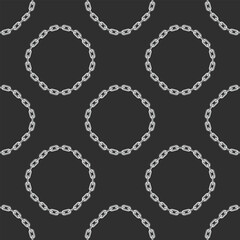 Chain seamless background. Iron Chain pattern. Chains links texture. Geometric backdrop. Vector illustration.