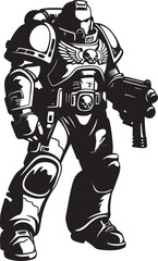 Futuristic Soldier Logo War Robot Design War Robot Army Man Icon Robot Soldier Illustration
