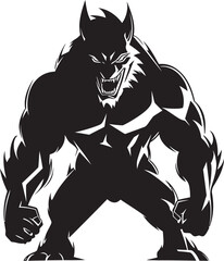 Vigilant Sentinel Wolf Badge Predator Symbol Massive Wolf Icon Vector Graphic Design