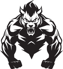 Howling Wolf Illustration Predatory Emblem Giant Alpha Wolf Icon Vector Design Graphic