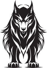 Alpha Pack Leader Symbol Predatory Icon Roaming Wolf Design Vector Graphic