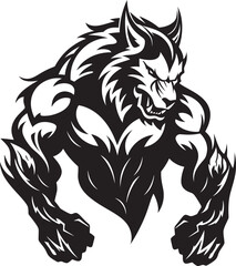 Stealth Predator Wolf Symbol Design Graphic Mythical Beast Logo Vector Illustration