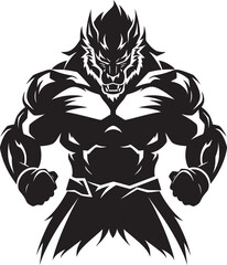 Fototapeta premium Lone Alpha Wolf Icon Predatory Design Giant Spirit Wolf Badge Vector Symbol