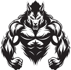 Giant Spirit Wolf Badge Vector Symbol Fearless Alpha Wolf Artwork Predatory Logo