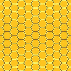 Honeycomb pattern. Seamless honey combs background. Vector hexagon texture. Yellow and white bee honeycombs.