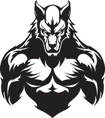 Ferocious Wolf Artwork Vector Graphic Ancient Guardian Wolf Badge Predatory Emblem