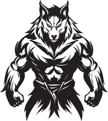 Alpha Predator Wolf Icon Predatory Design Ferocious Wolf Artwork Vector Graphic