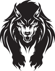 Fototapeta premium Predatory Beast Logo Vector Illustration Alpha Pack Leader Symbol Predatory Icon