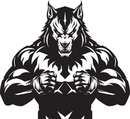 Majestic Predator Badge Wolf Symbol Predatory Beast Logo Vector Illustration