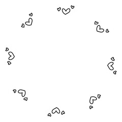 ハートの円フレーム黒