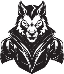 Predatory Wolf Symbol Predatory Emblem Ancient Guardian Wolf Badge Vector Icon