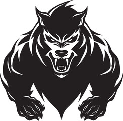 Majestic Predator Wolf Icon Predatory Icon Predatory Alpha Wolf Symbol Vector Graphic